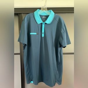 blue oakley polo shirt XL